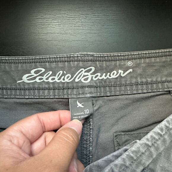 Eddie Bauer Pants 10 Cargo Hiking Gray Mid Rise Outdoors Ripstop Mountain Casual - Picture 3 of 9